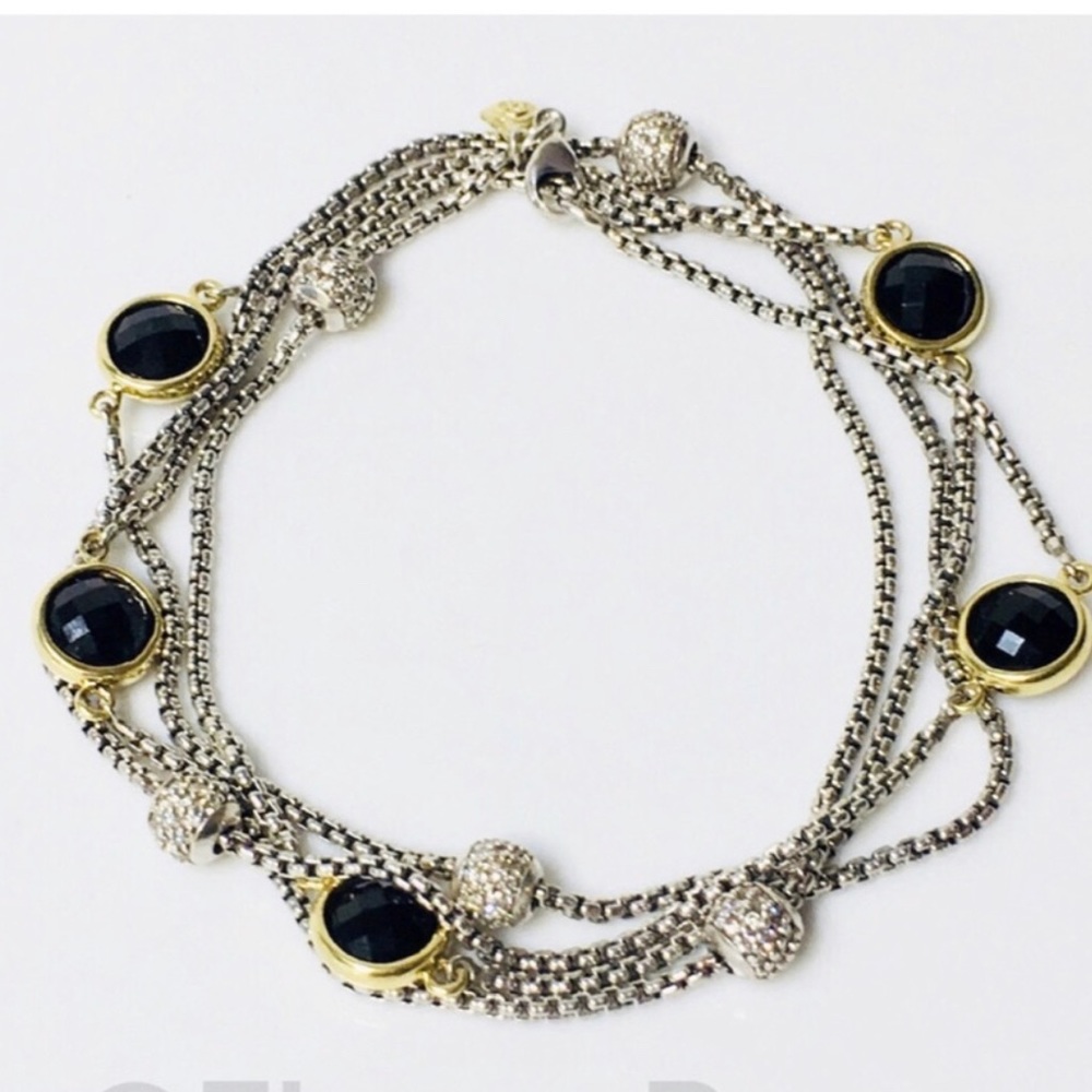 David Yurman Long Onyx Diamond Necklace